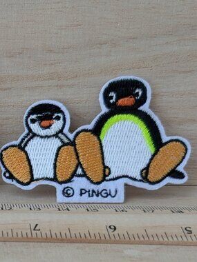 Pingu Pinga Embroidered Patch New Without Tag 7.5x4.6cm Penguins Applique